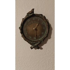Hen-Feathers Bronze Resin "Live The Moment" Wall Clock Branches Birds